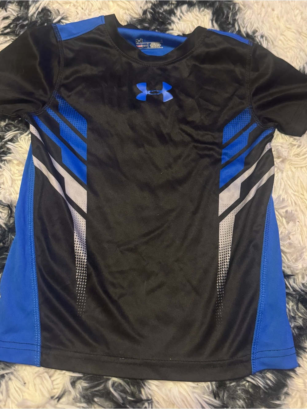 Under Armour Black and Royal Blue Boys' Athletic Short Sleeve Tee